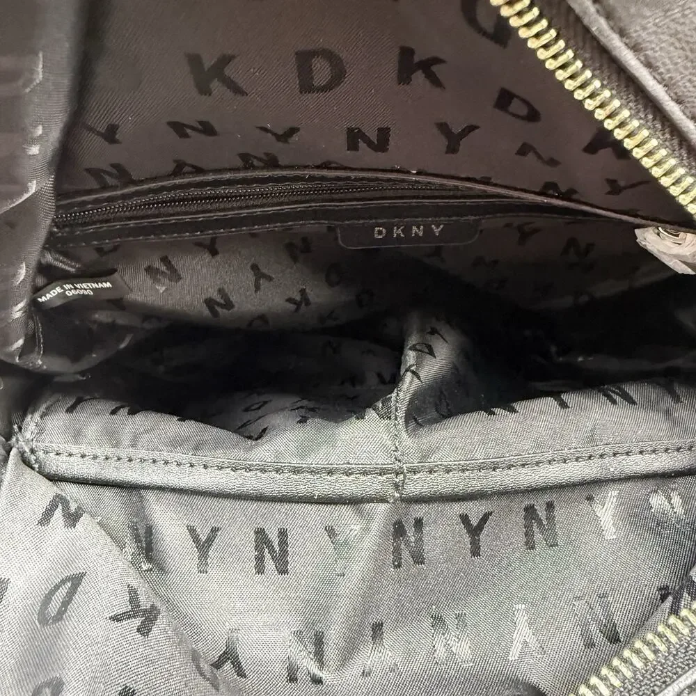 DKNY Tilly Black Zipper Top Backpack Purse